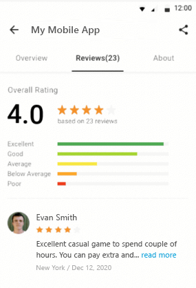 App or game reviews